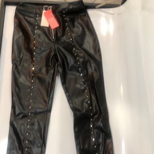 Black leather pants